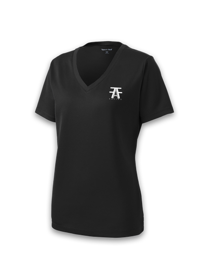 WOMEN'S SPORT-TEK POSICHARGE RACERMESH V-NECK TEE