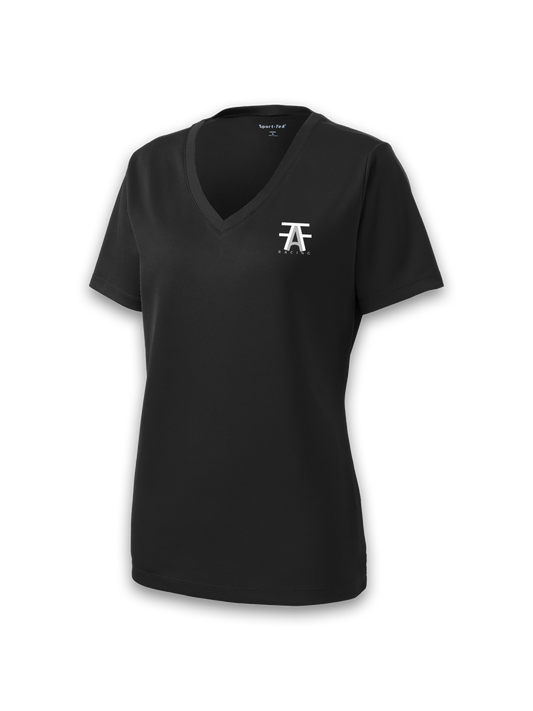 WOMEN'S SPORT-TEK POSICHARGE RACERMESH V-NECK TEE
