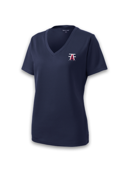 WOMEN'S SPORT-TEK POSICHARGE RACERMESH V-NECK TEE