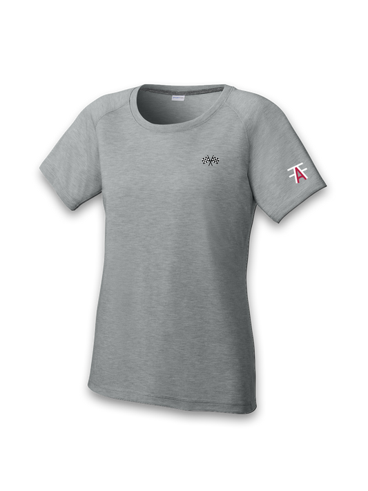 FAF RACING WOMEN'S SPORT-TEK POSICHARGE TRI-BLEND WICKING RAGLAN TEE